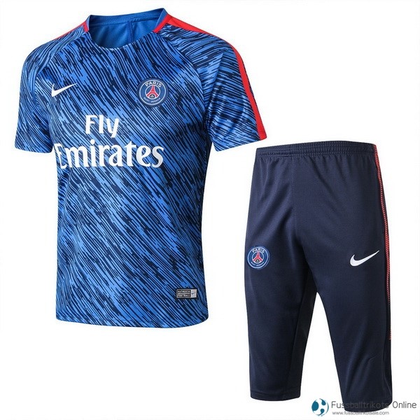 Paris Saint Germain Trainingsshirt Komplett Set 2017-18 Blau Rote Fussballtrikots Günstig